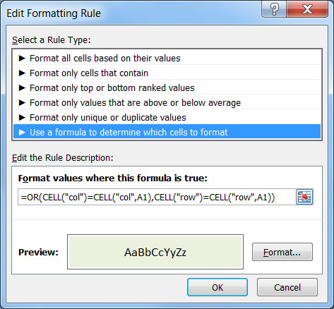 Highlight row and column of active cell Daily Dose of Excel